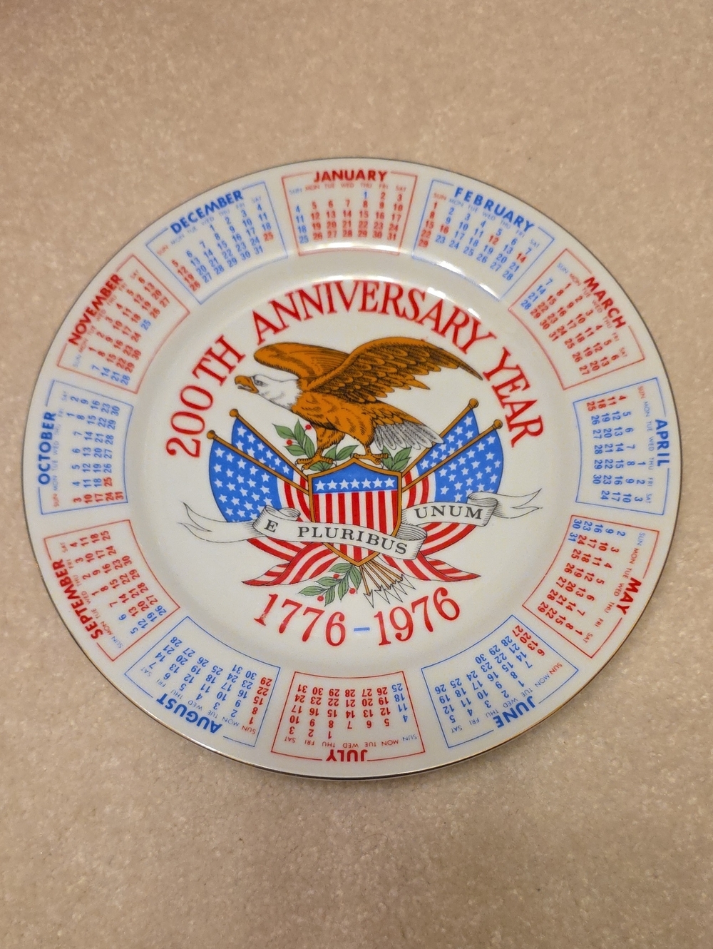 Vintage USA 200th Anniversary Year Commemorative Plate